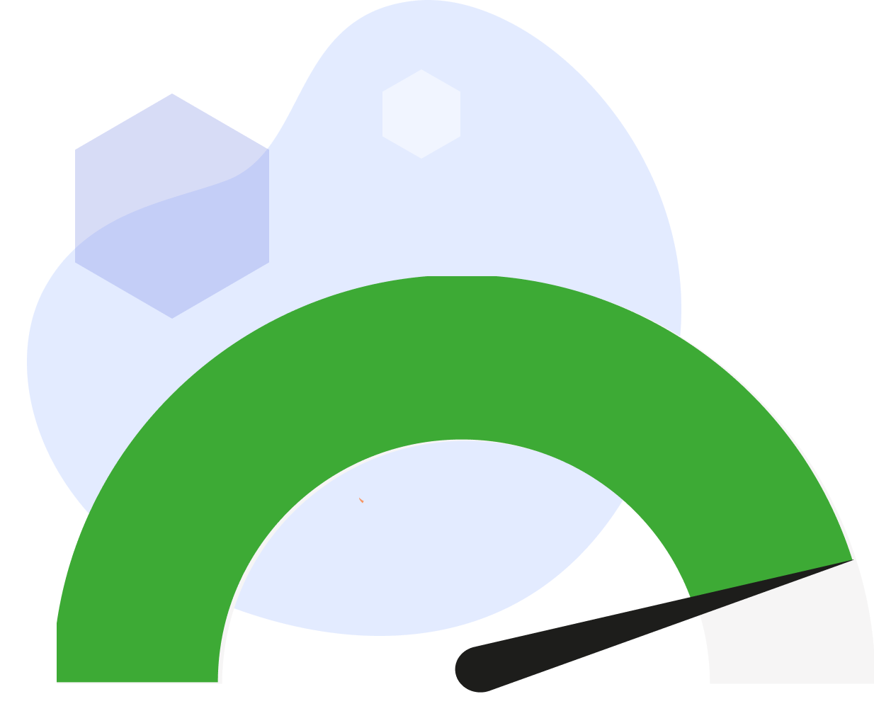 Ein Barometer mit einem schwarzen Pfeil der einen grünen Bereich aufzeigt.