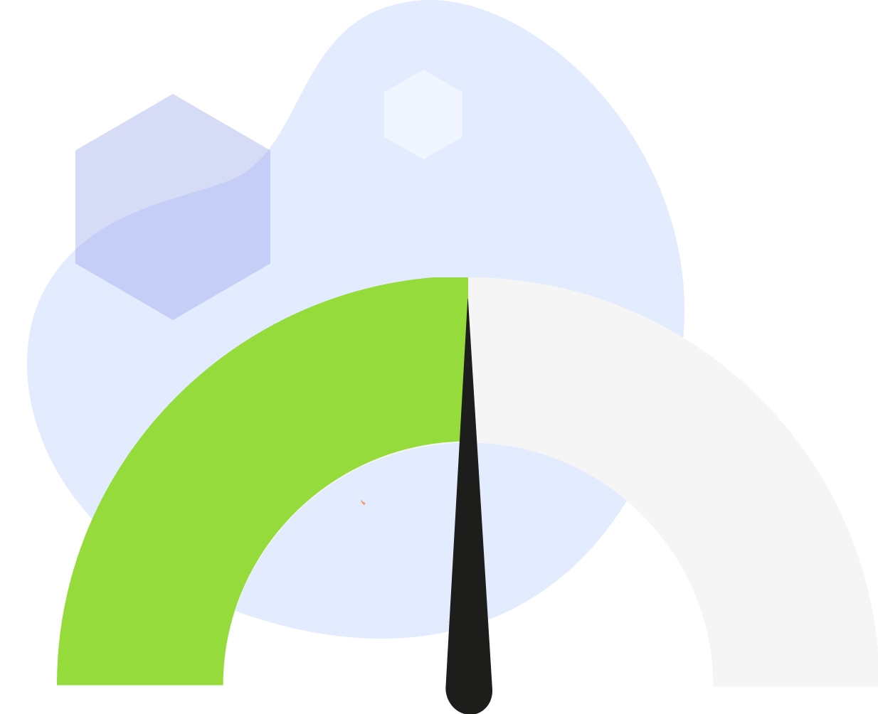 Ein Barometer mit einem schwarzen Pfeil der einen grünen Bereich aufzeigt.